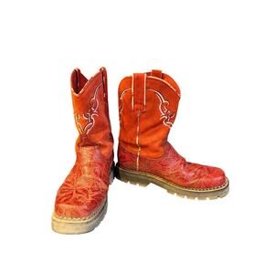 Justin Cowgirl Boots – Red Roper Style – Women’s Size 9
